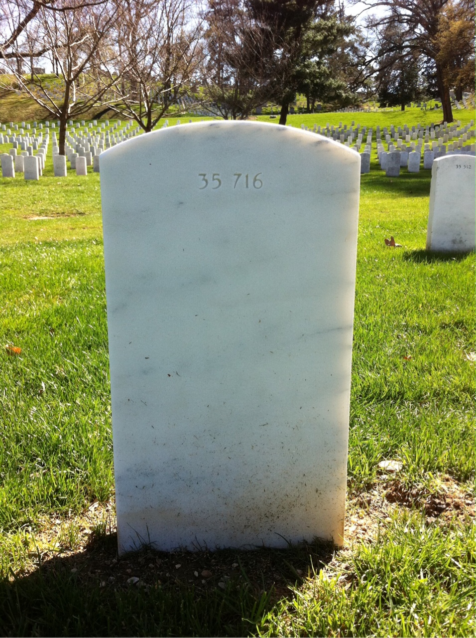 Back of headstone — Michael Allen