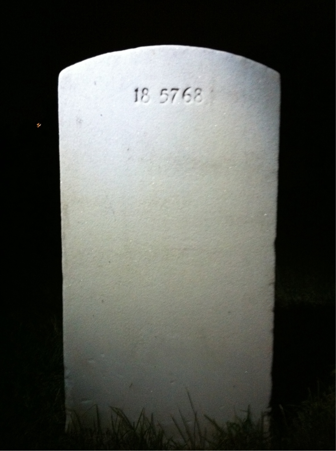 Back of headstone — Venton Mullings