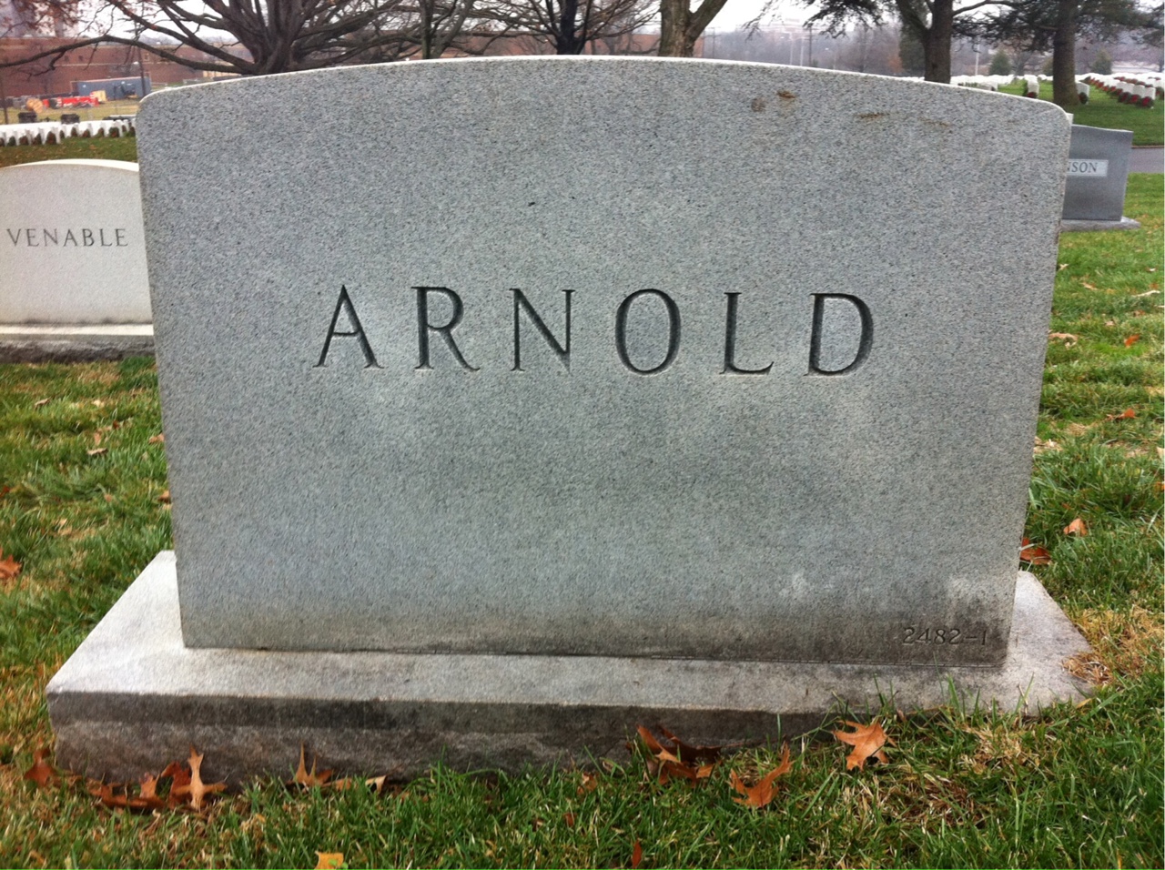 Back of headstone — Gene Arnold