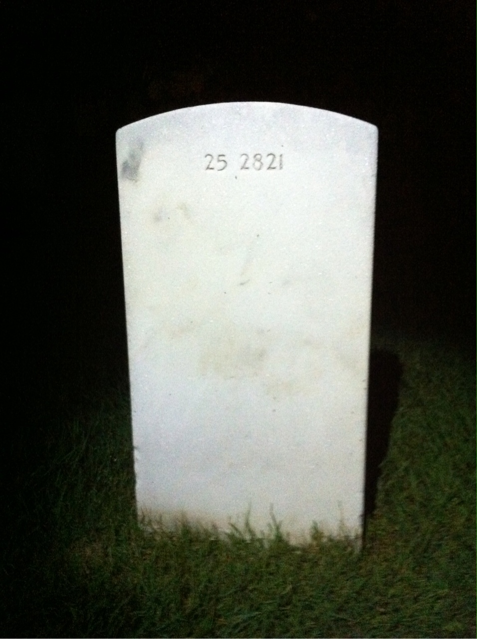 Back of headstone — Flora Baltimore