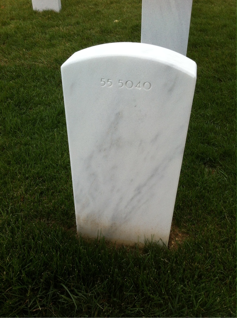 Back of headstone — William Fred Weisner