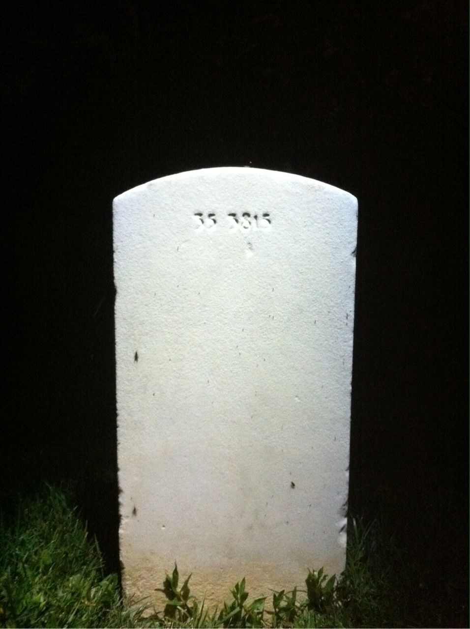 Back of headstone — Horace Austin