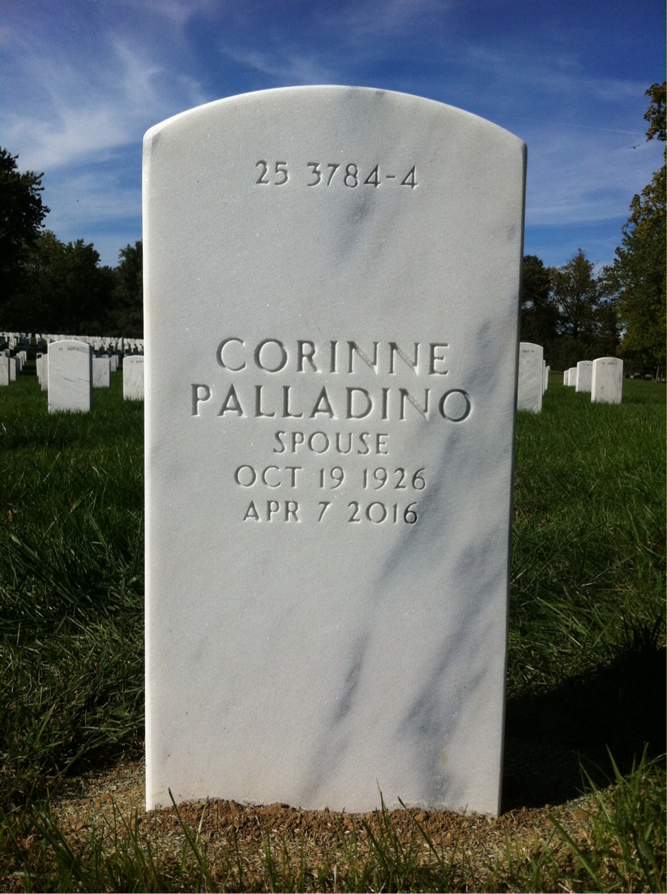 Back of headstone — Frederick Bariteau