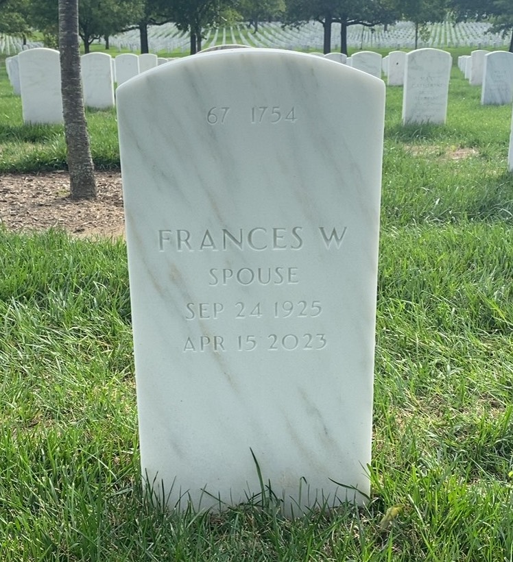 Back of headstone — Angelo Arena