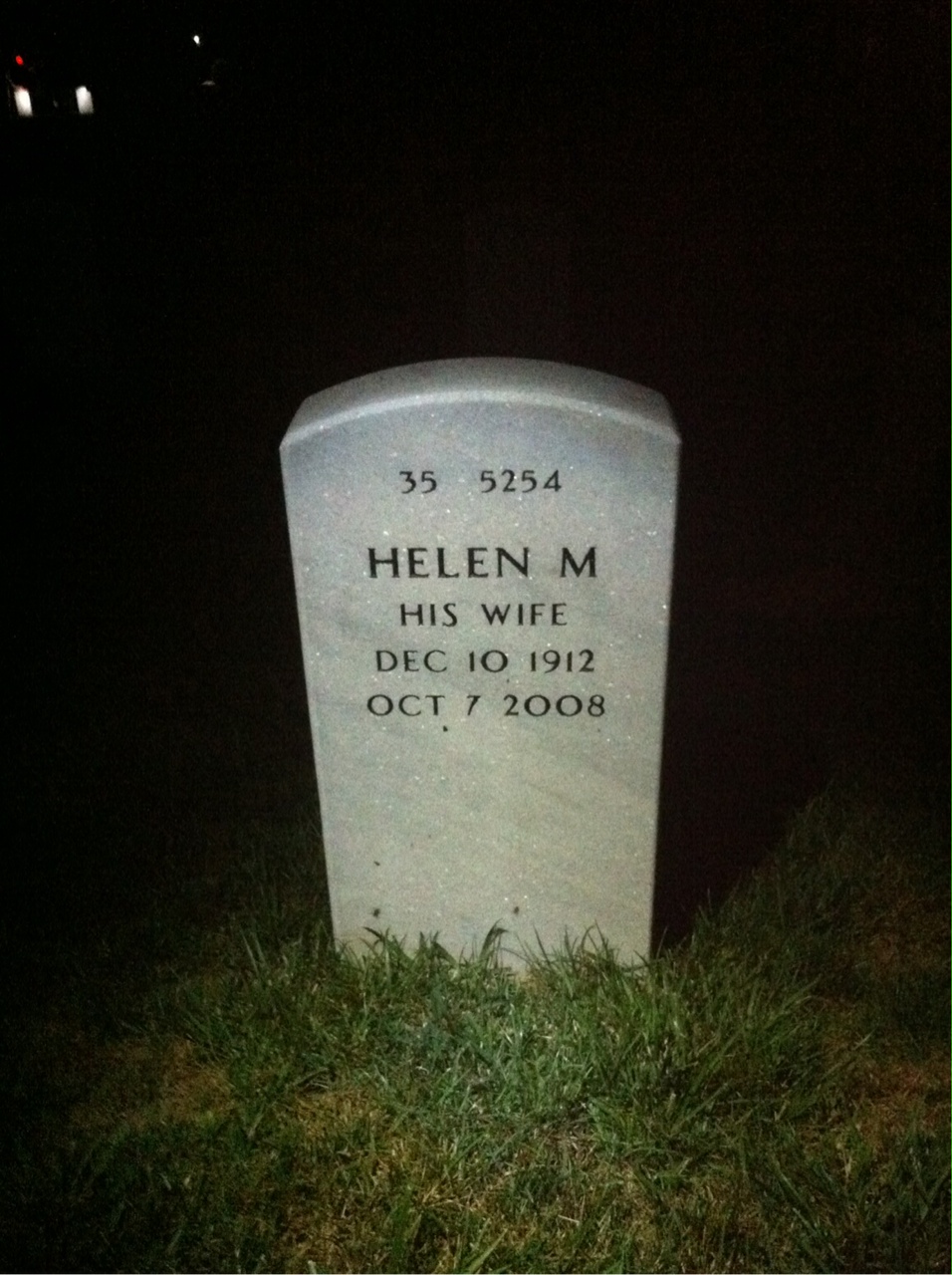 Back of headstone — John Kenny