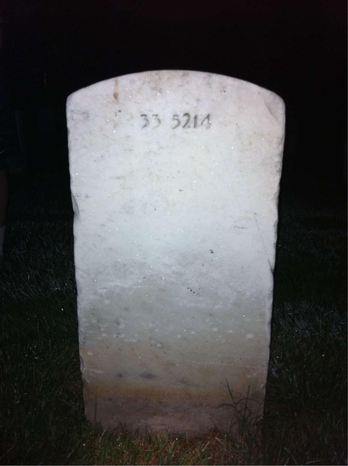 Back of headstone — Carlton Minter