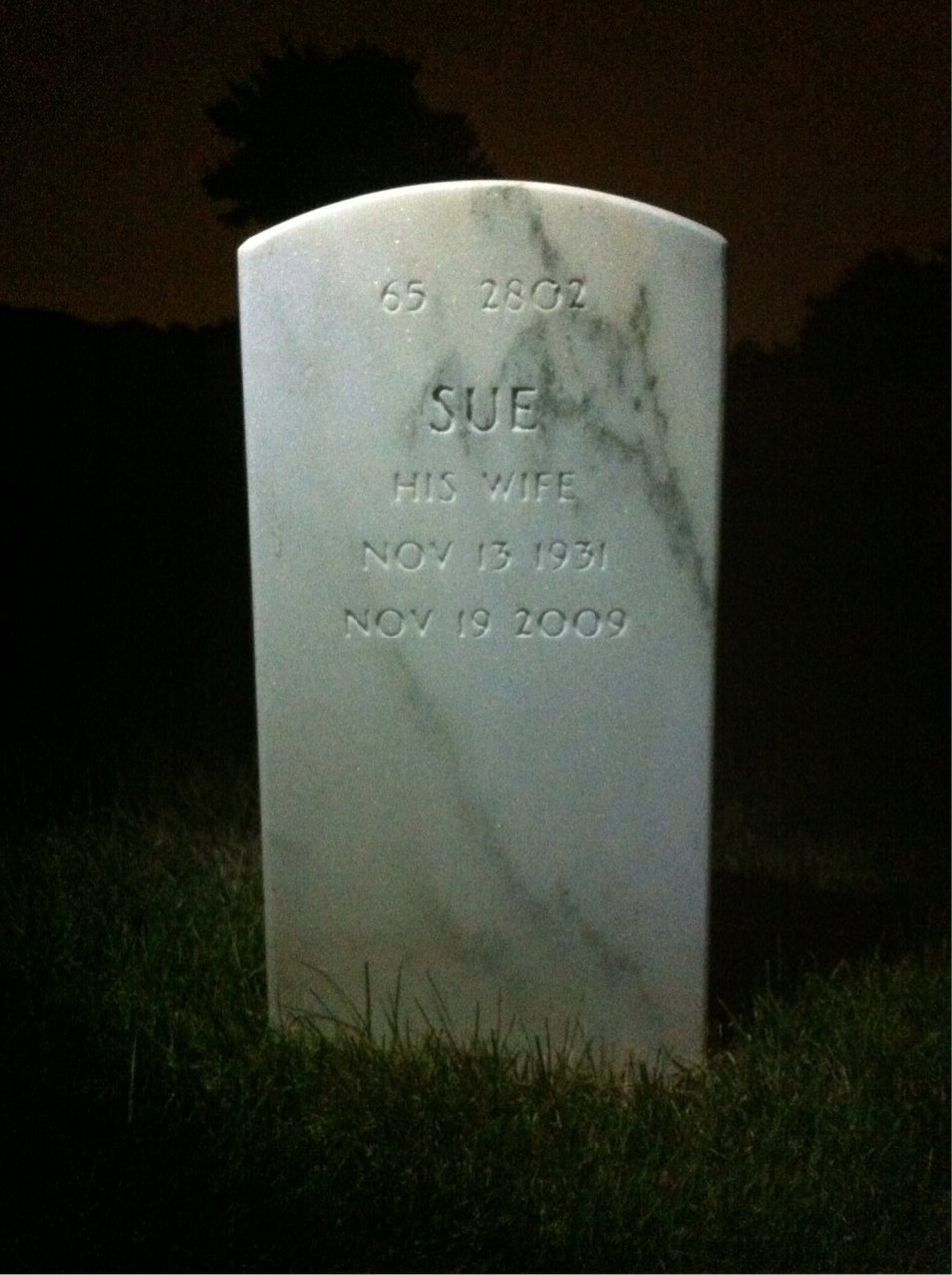 Back of headstone — Carroll Myers