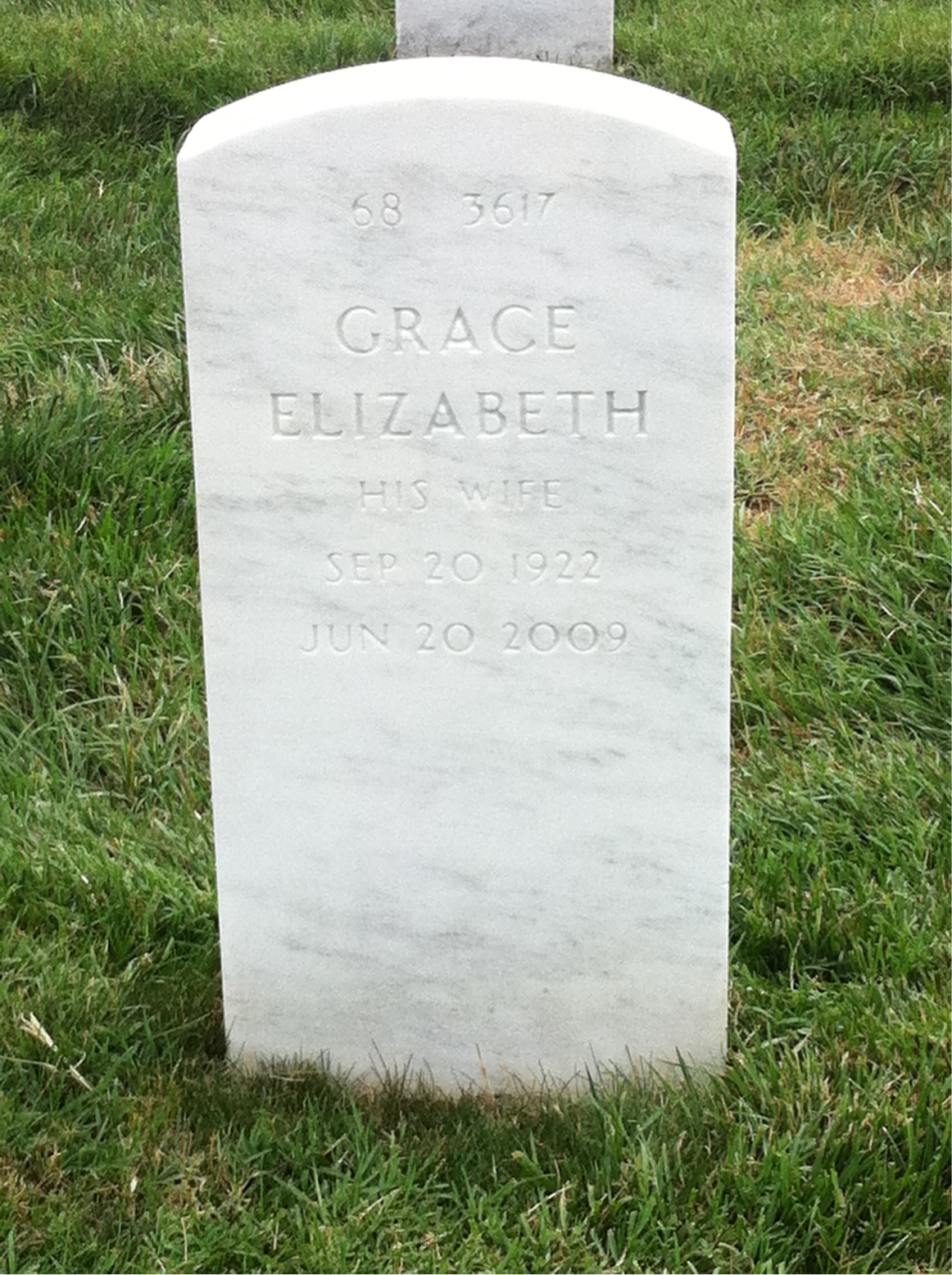 Back of headstone — Herbert Mills