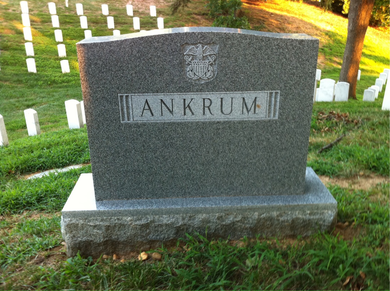 Back of headstone — Glenn Ankrum
