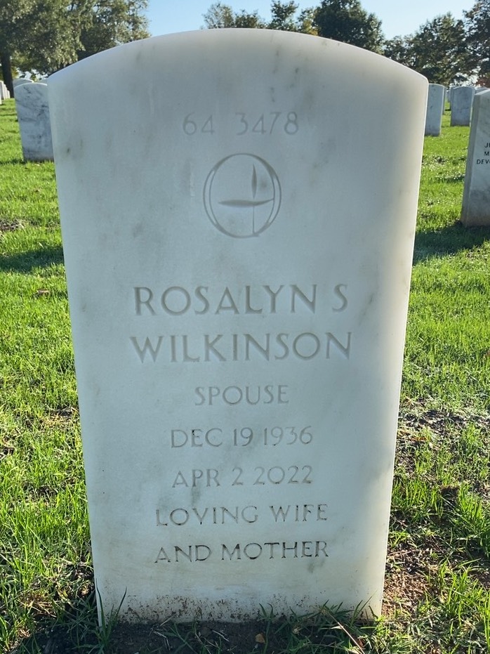 Back of headstone — Thomas Wilkinson