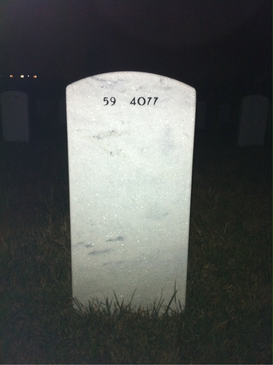 Back of headstone — Thomas W Hull