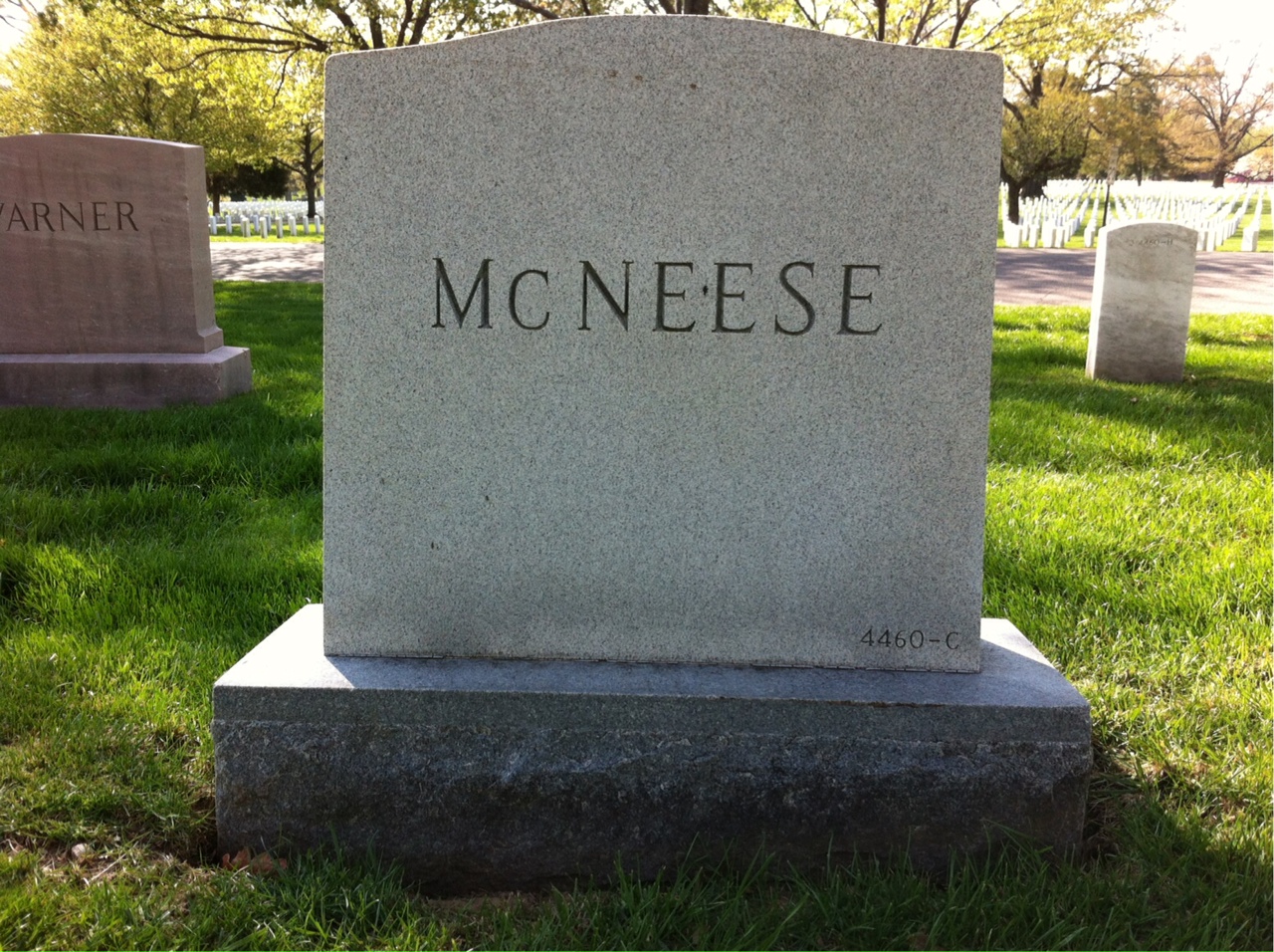 Back of headstone — Clevie Mcneese