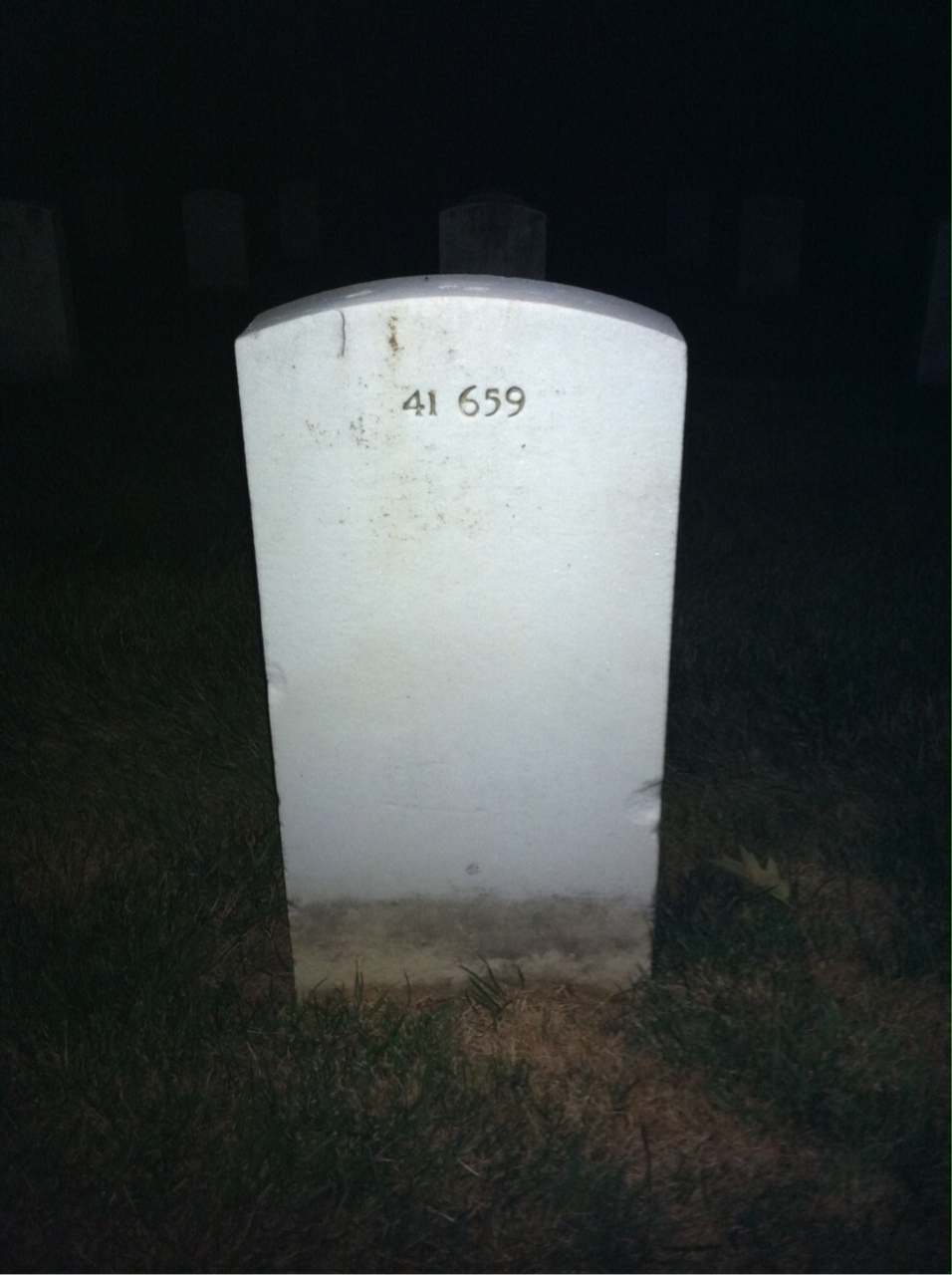 Back of headstone — William O Green