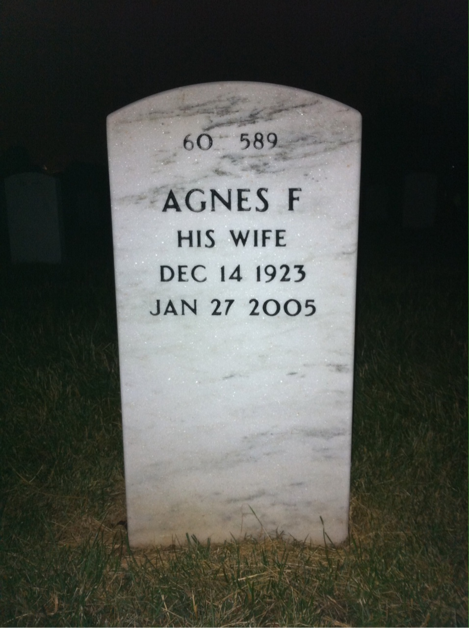 Back of headstone — Vincent Geiger