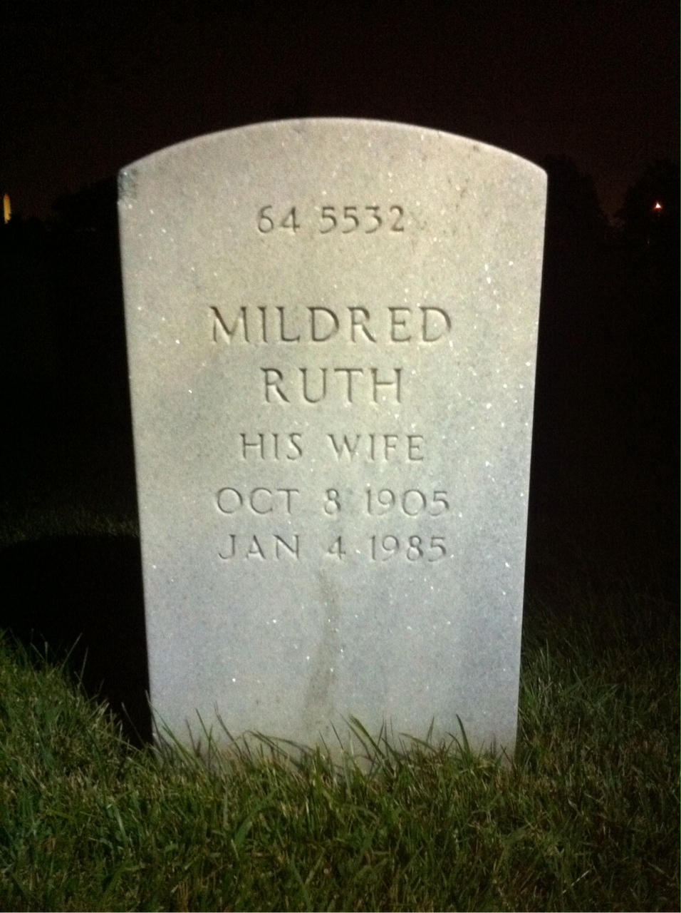 Back of headstone — Laun Baird