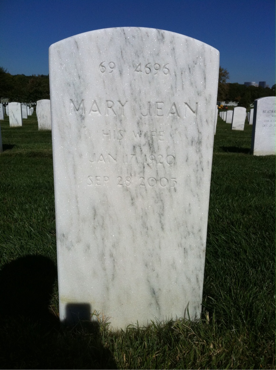 Back of headstone — Norman Matthews