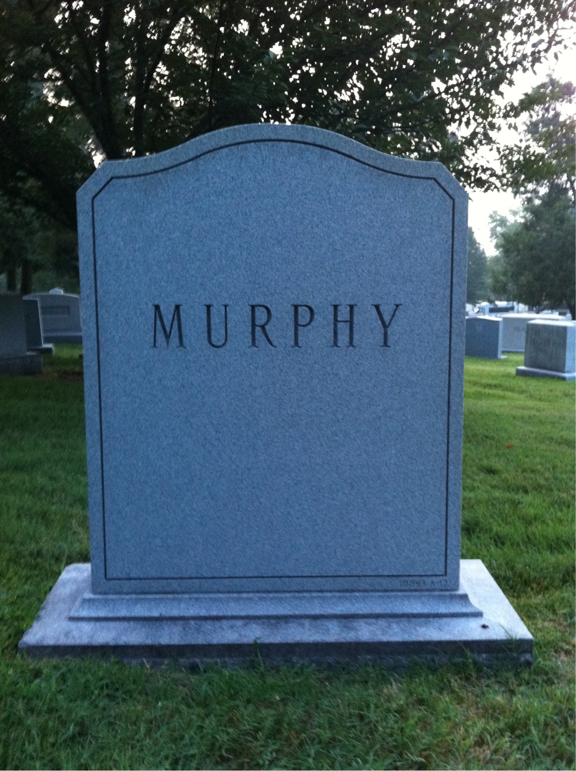 Back of headstone — John Murphy