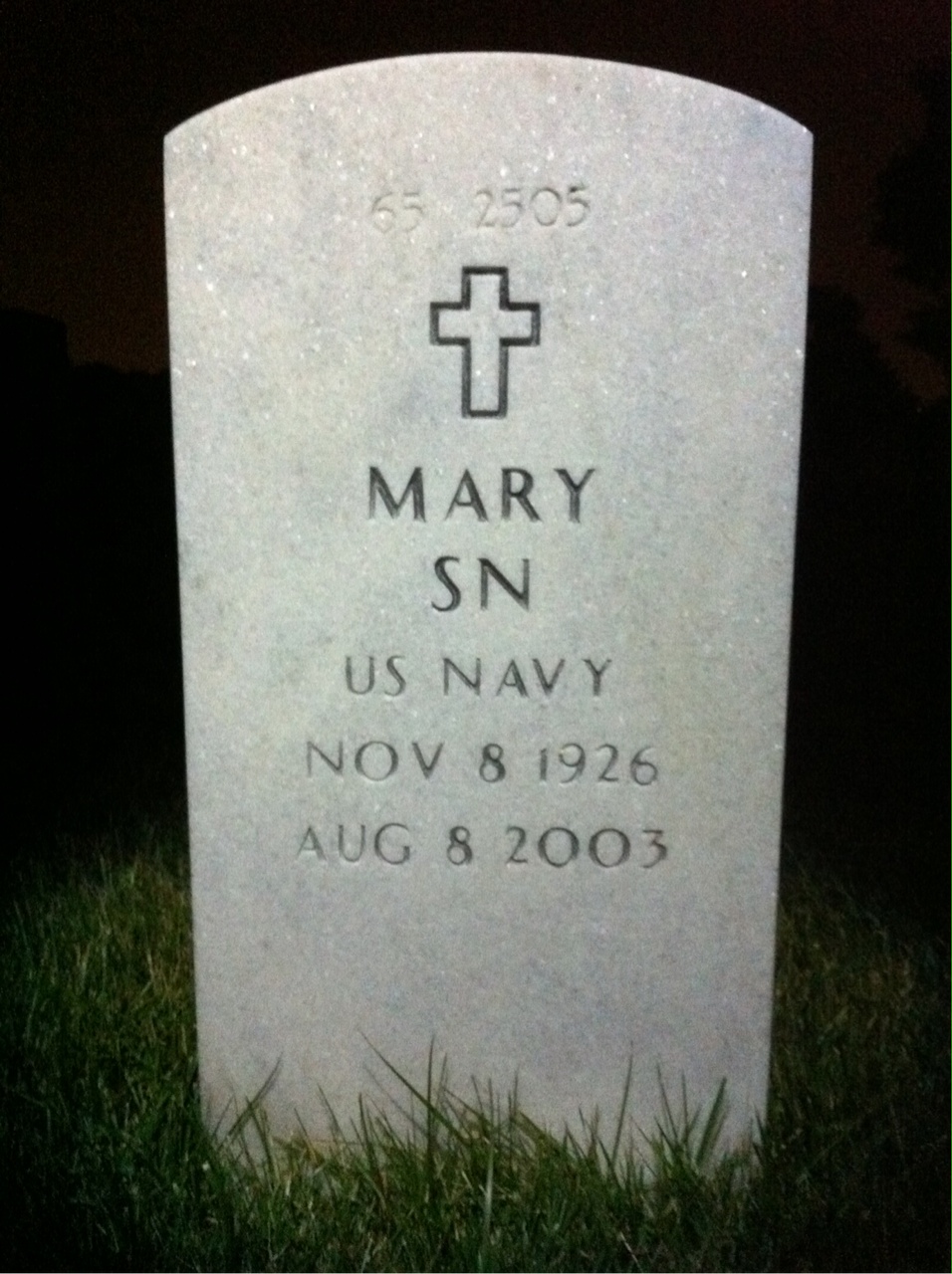Back of headstone — James Connor