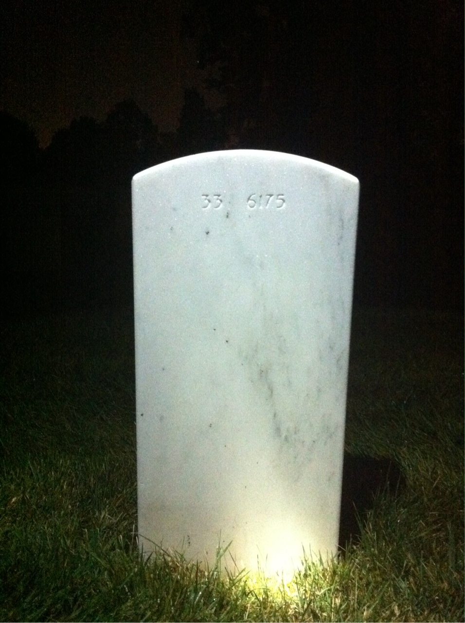 Back of headstone — Dewey Bond