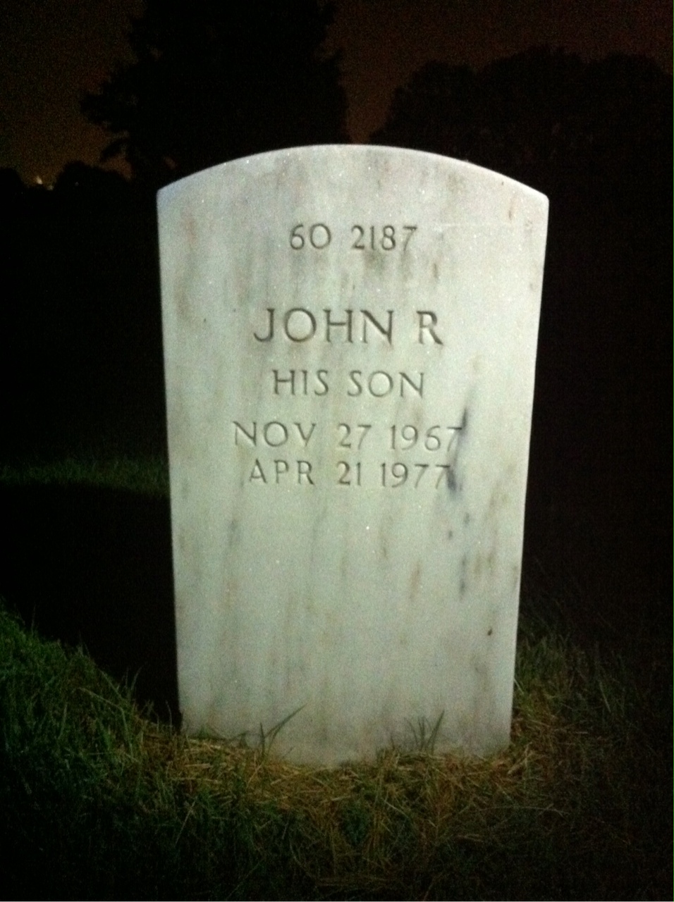 Back of headstone — Richard Then White