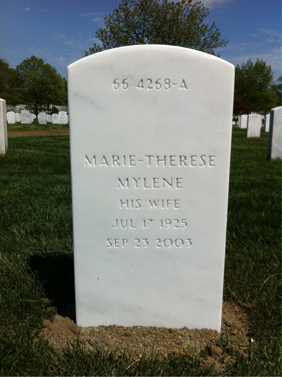Back of headstone — Jacques Snyder