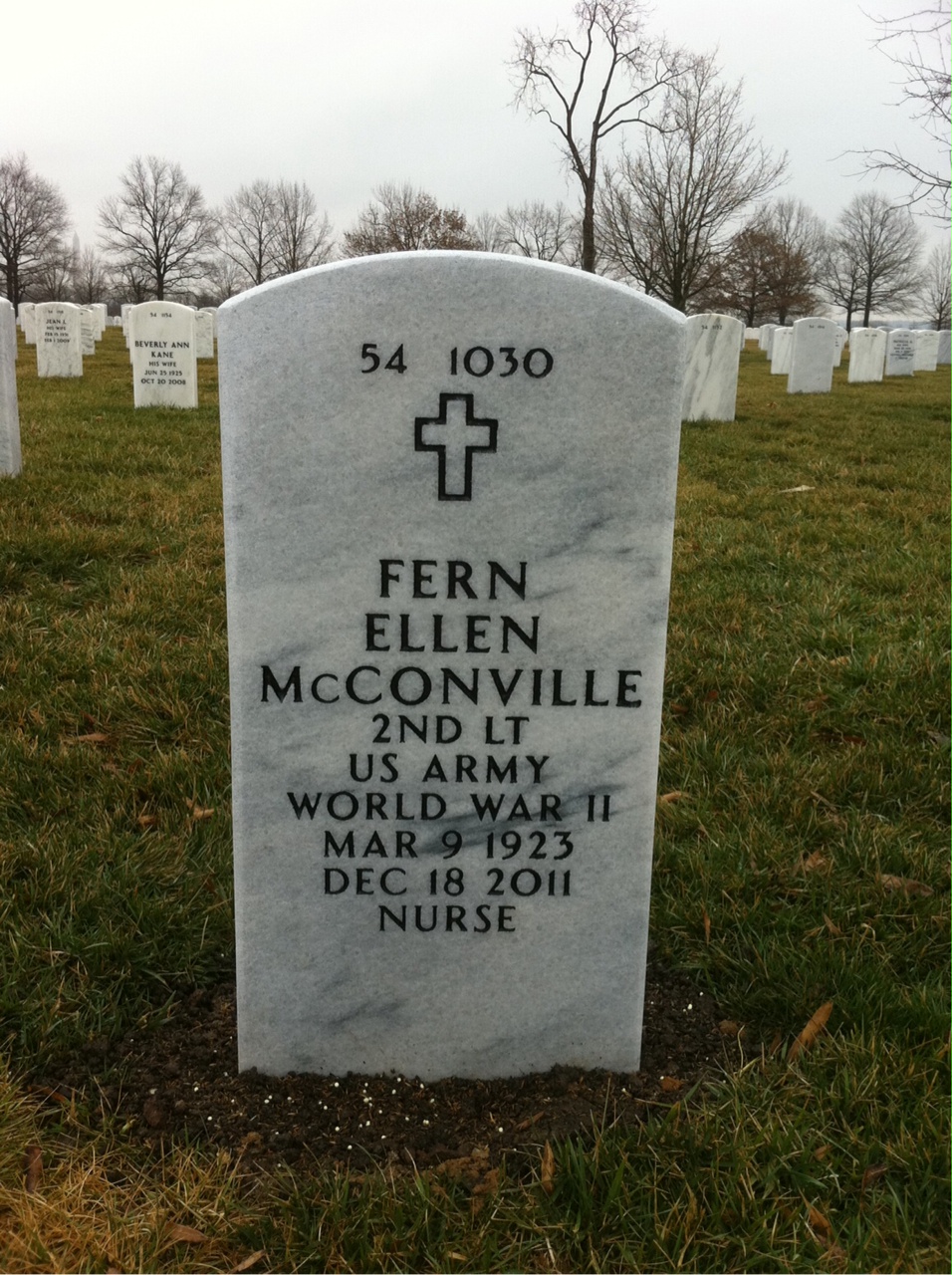 Back of headstone — Robert Mcconville