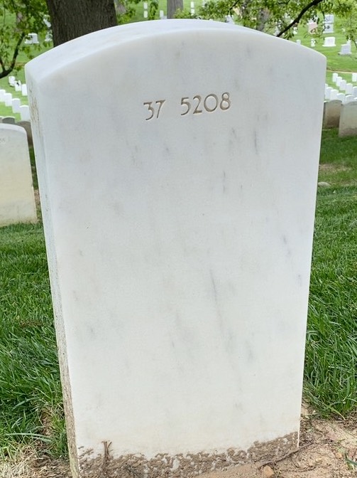 Back of headstone — Thomas Jay Blue