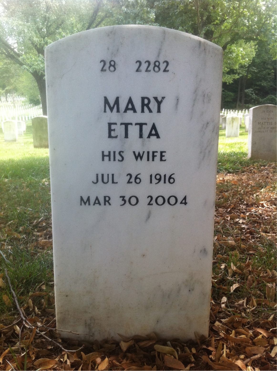 Back of headstone — John Sparrow