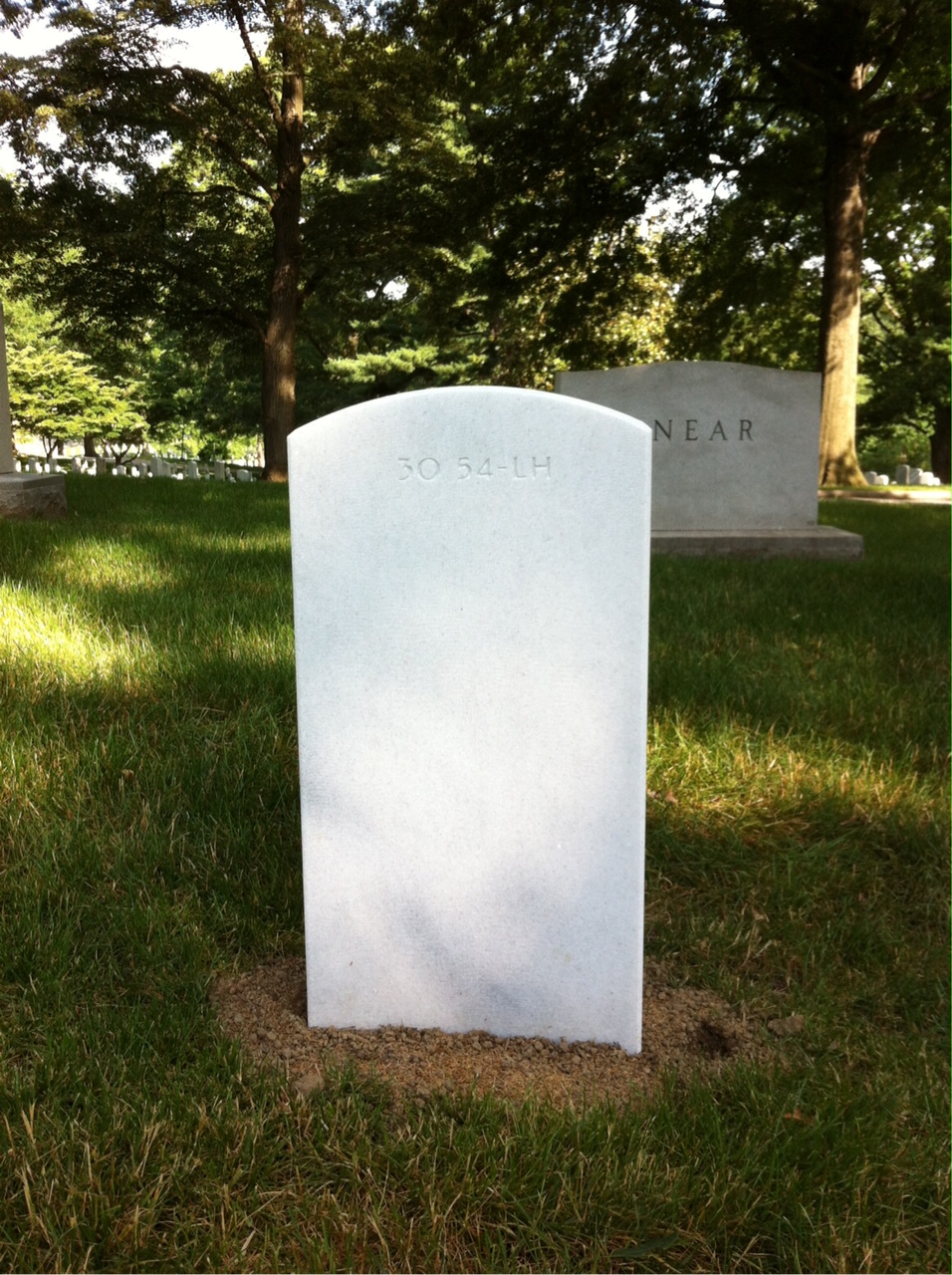 Back of headstone — Kenneth Acker
