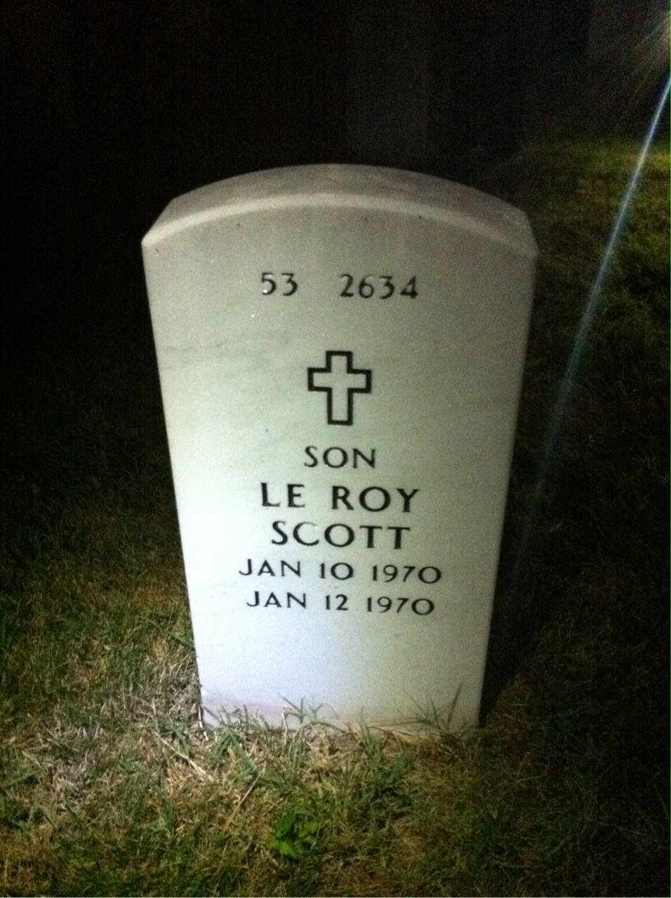 Back of headstone — Harry Pierce