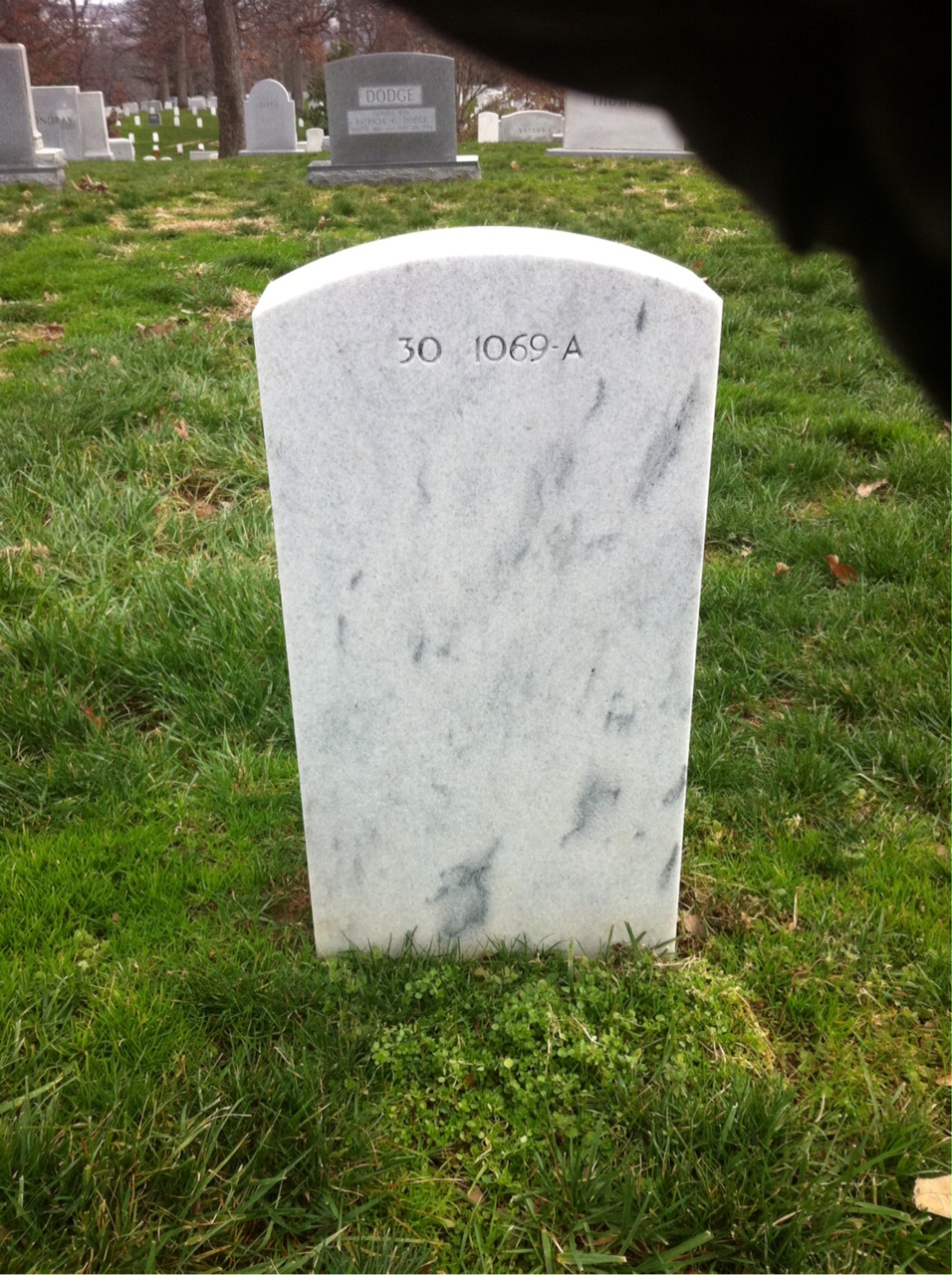 Back of headstone — John Meloy