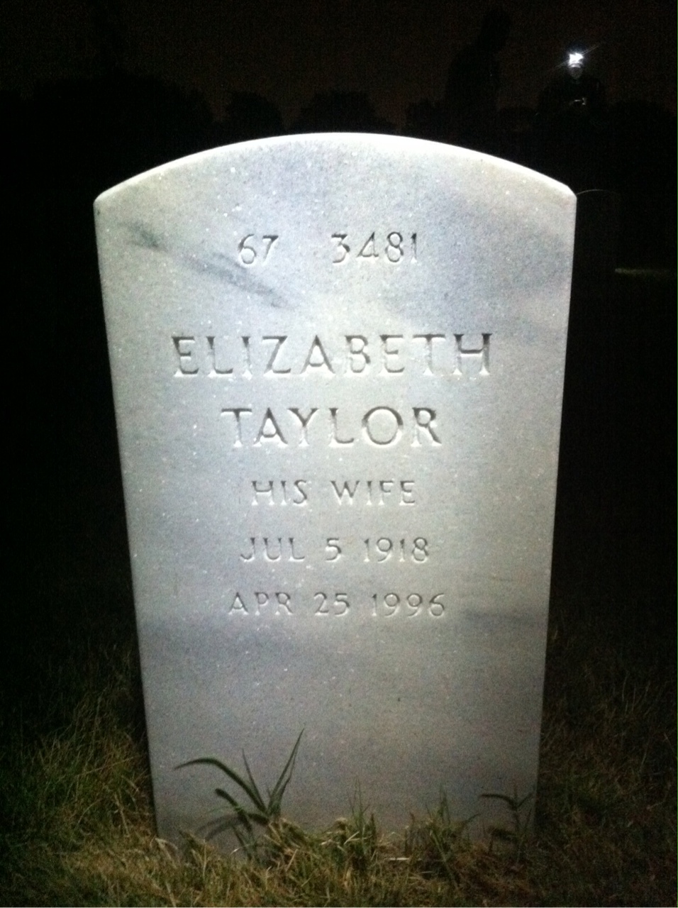 Back of headstone — Malcolm Toon