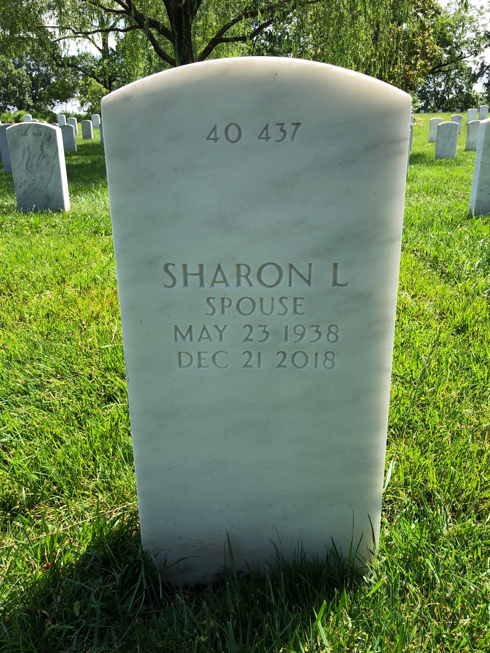 Back of headstone — Raymond Hinkle