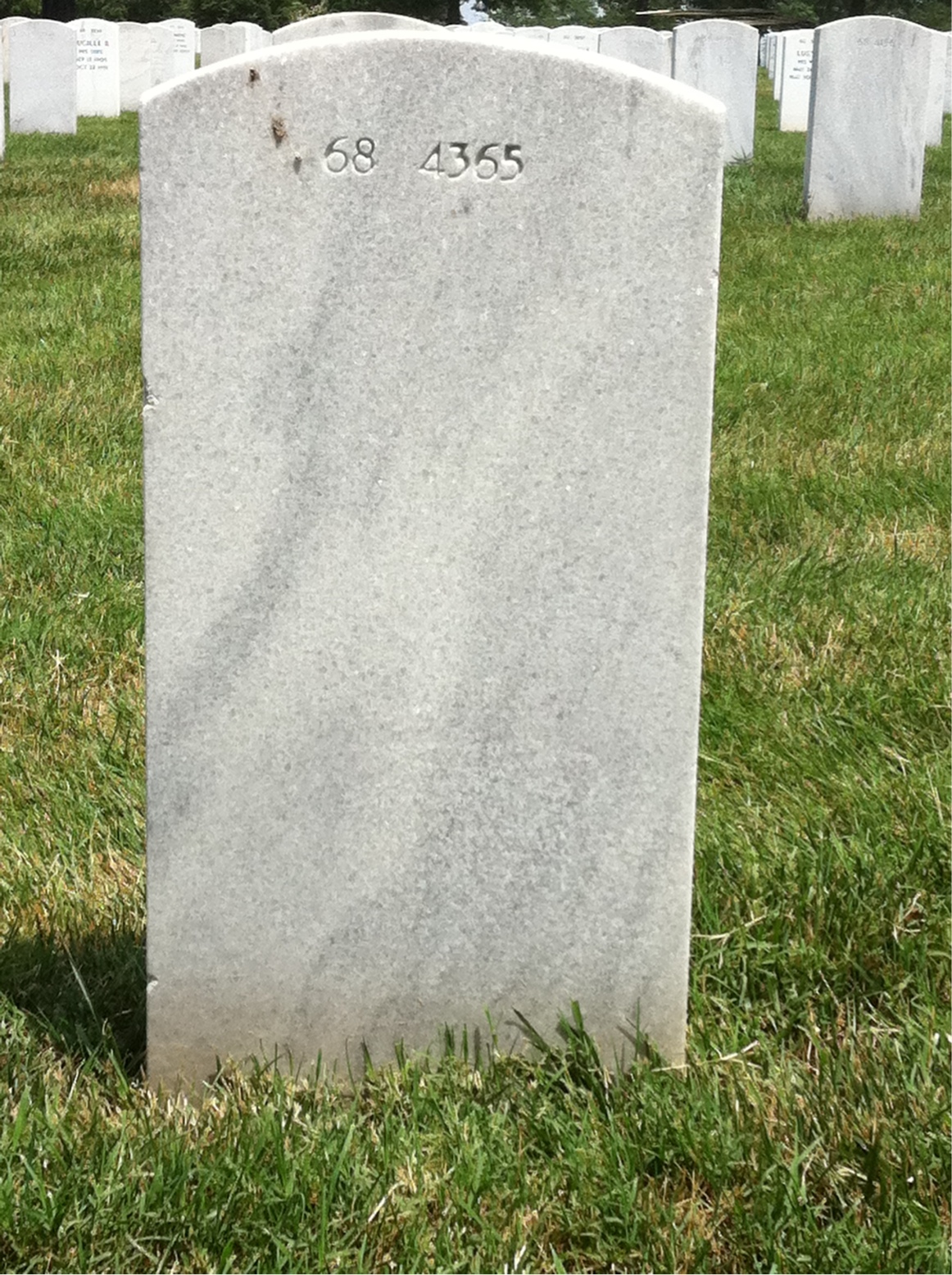 Back of headstone — Kenneth Mullen