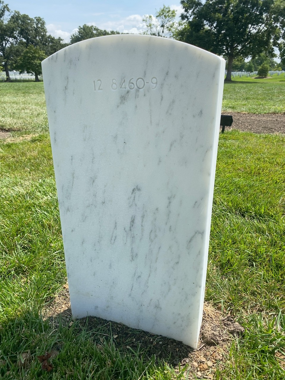 Back of headstone — William Kirk James