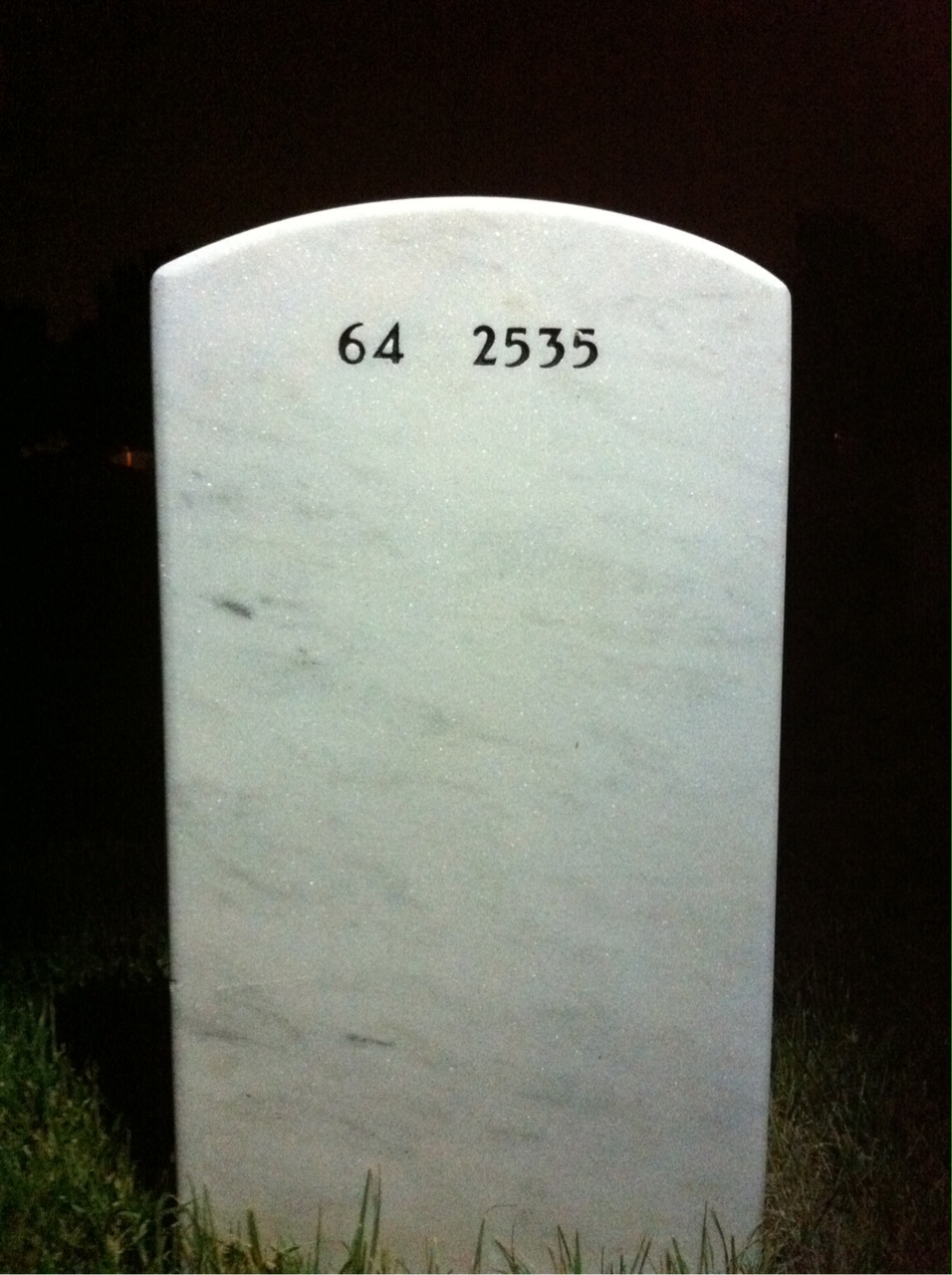 Back of headstone — Thomas West