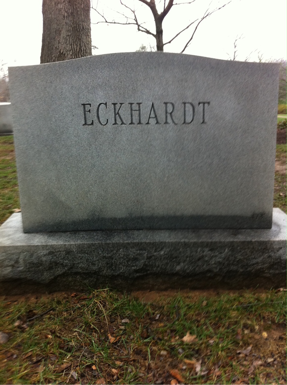 Back of headstone — Malcolm Eckhardt