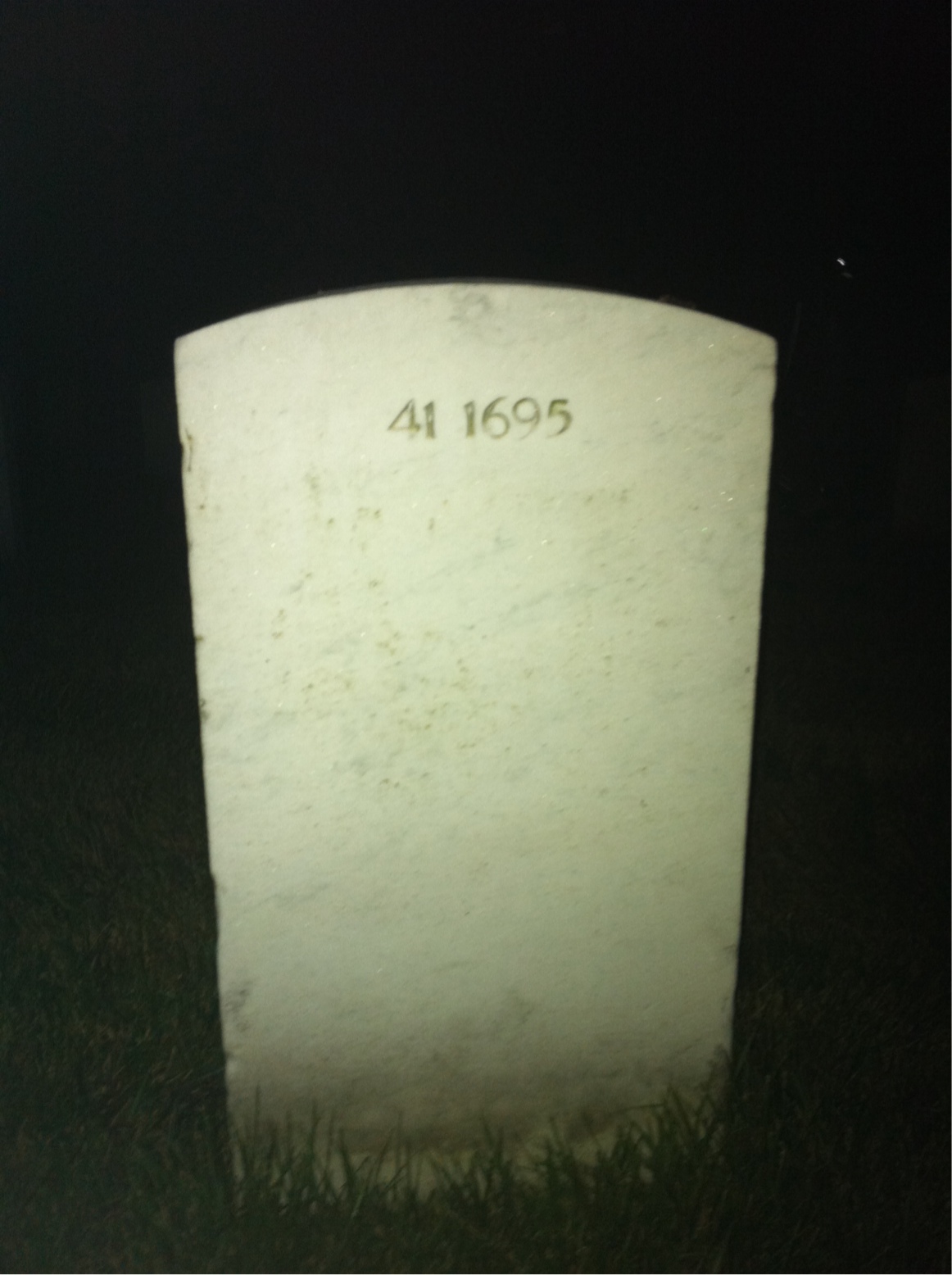 Back of headstone — William M Curran