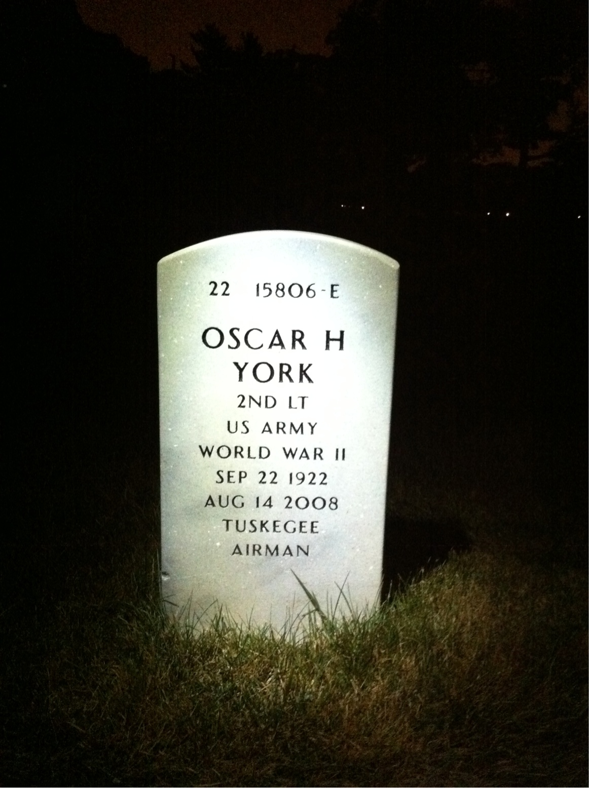 Back of headstone — Edward York