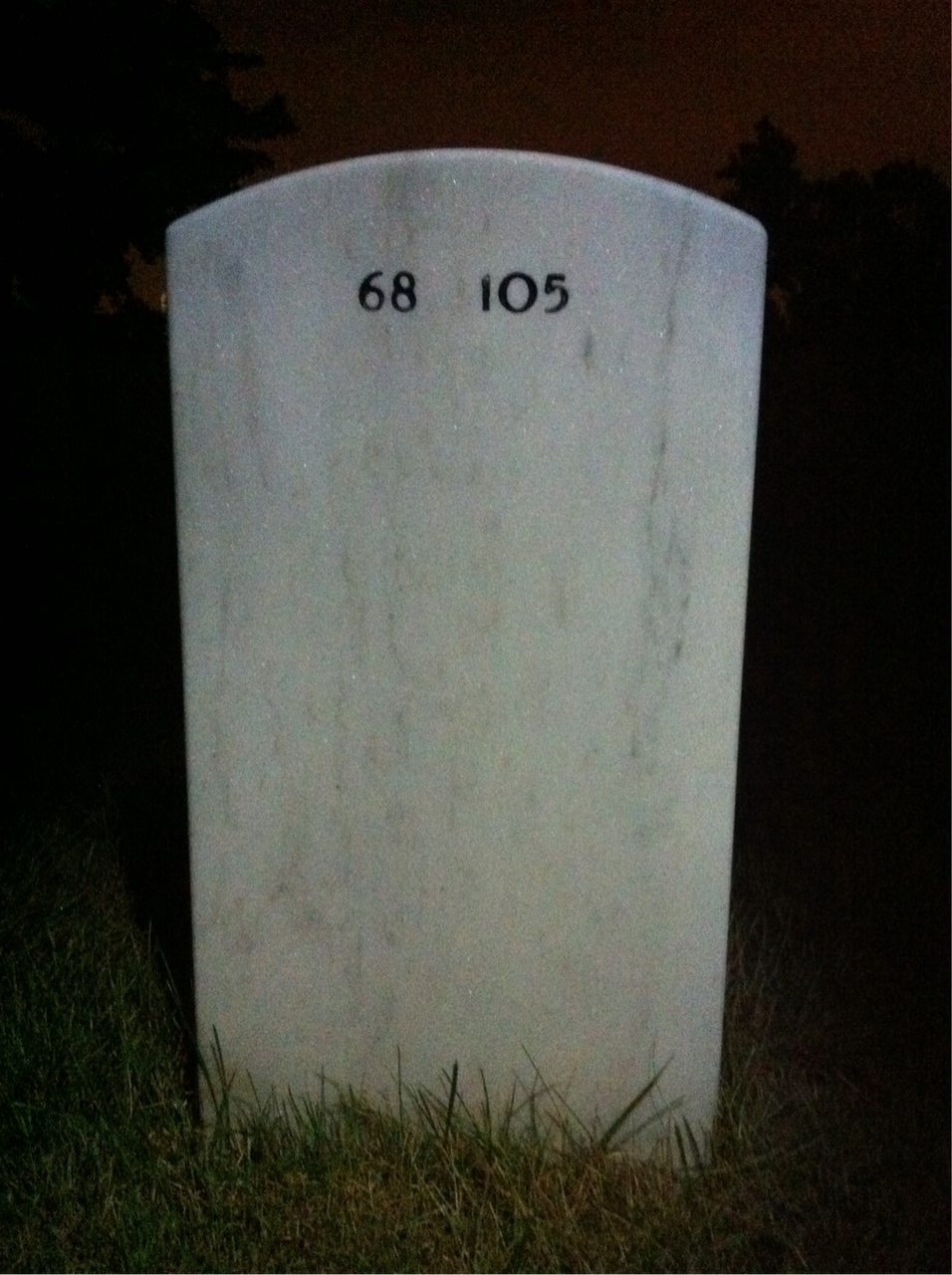Back of headstone — Willard Hendrix