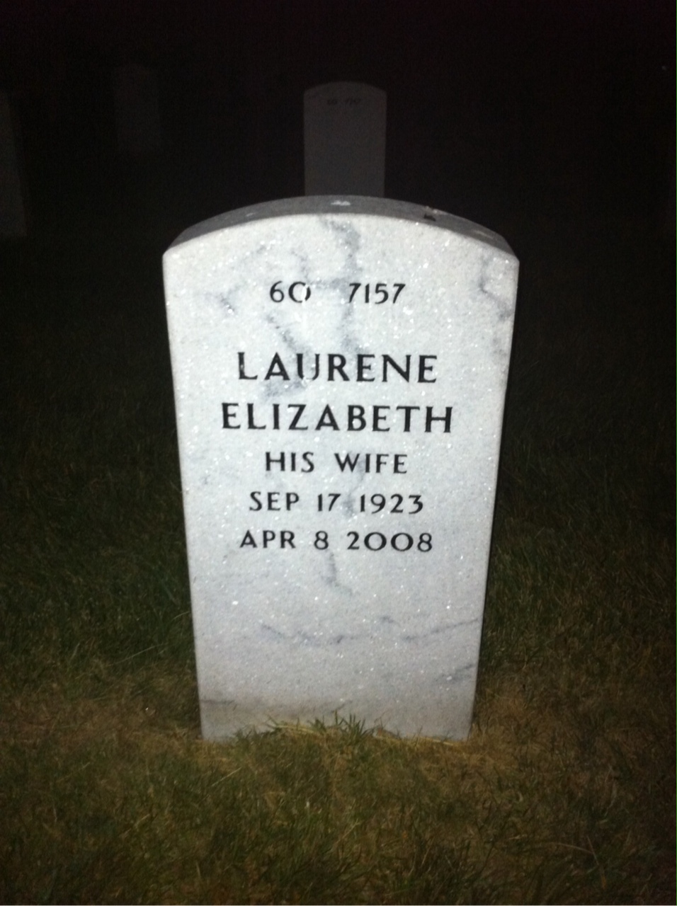 Back of headstone — William Huey
