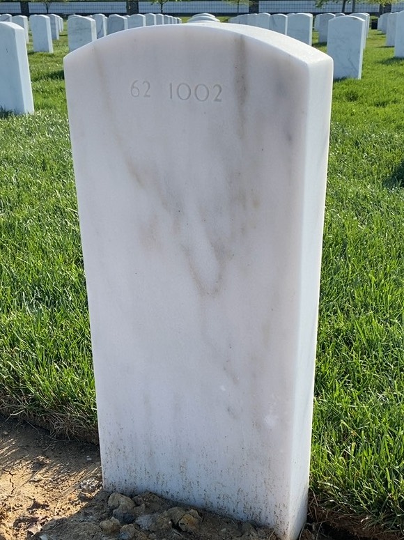 Back of headstone — Jack Cox