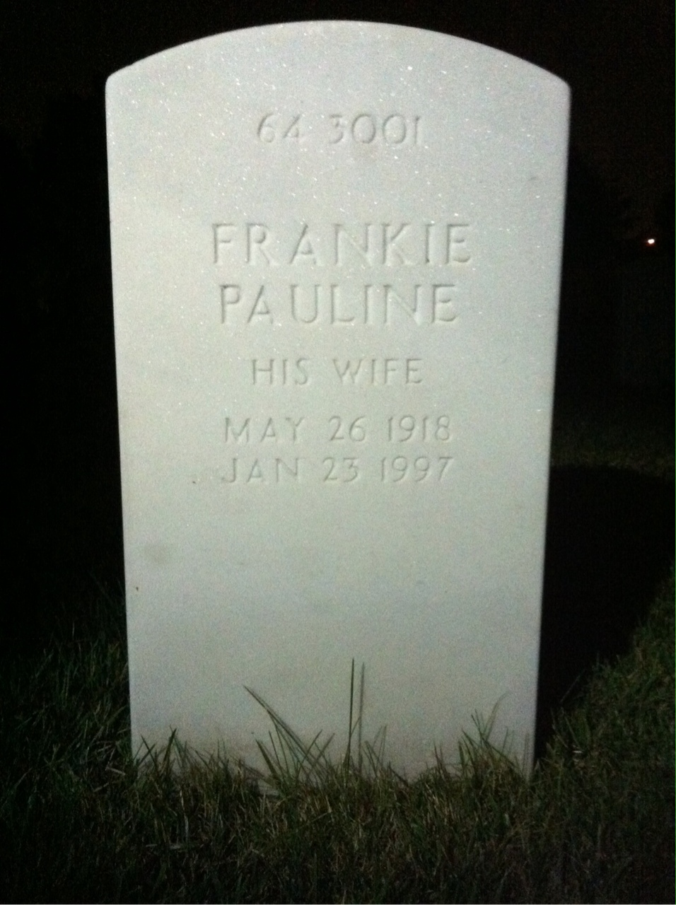 Back of headstone — Lawrence Murphy