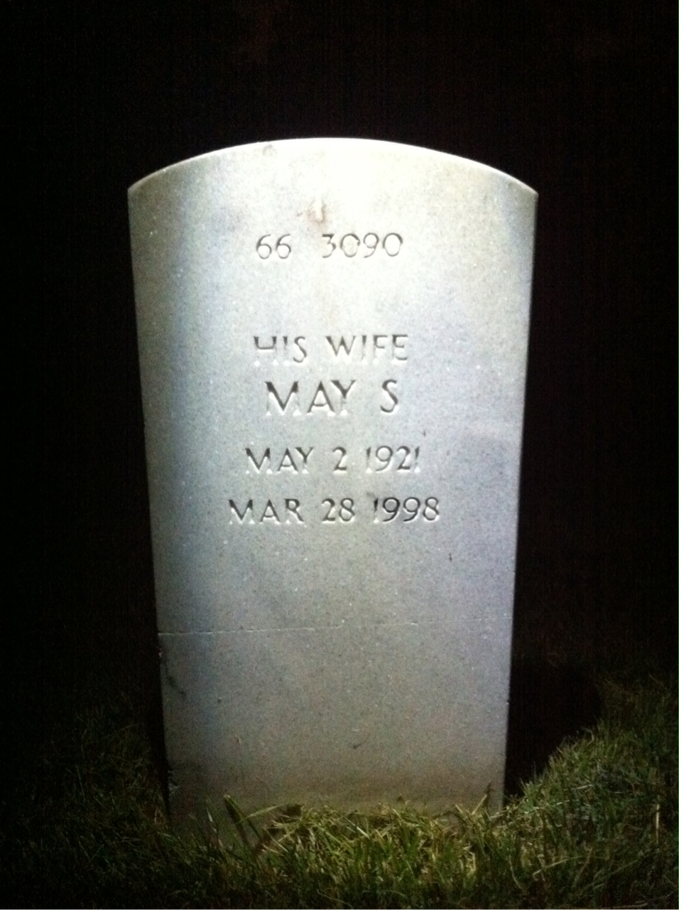 Back of headstone — May Morris
