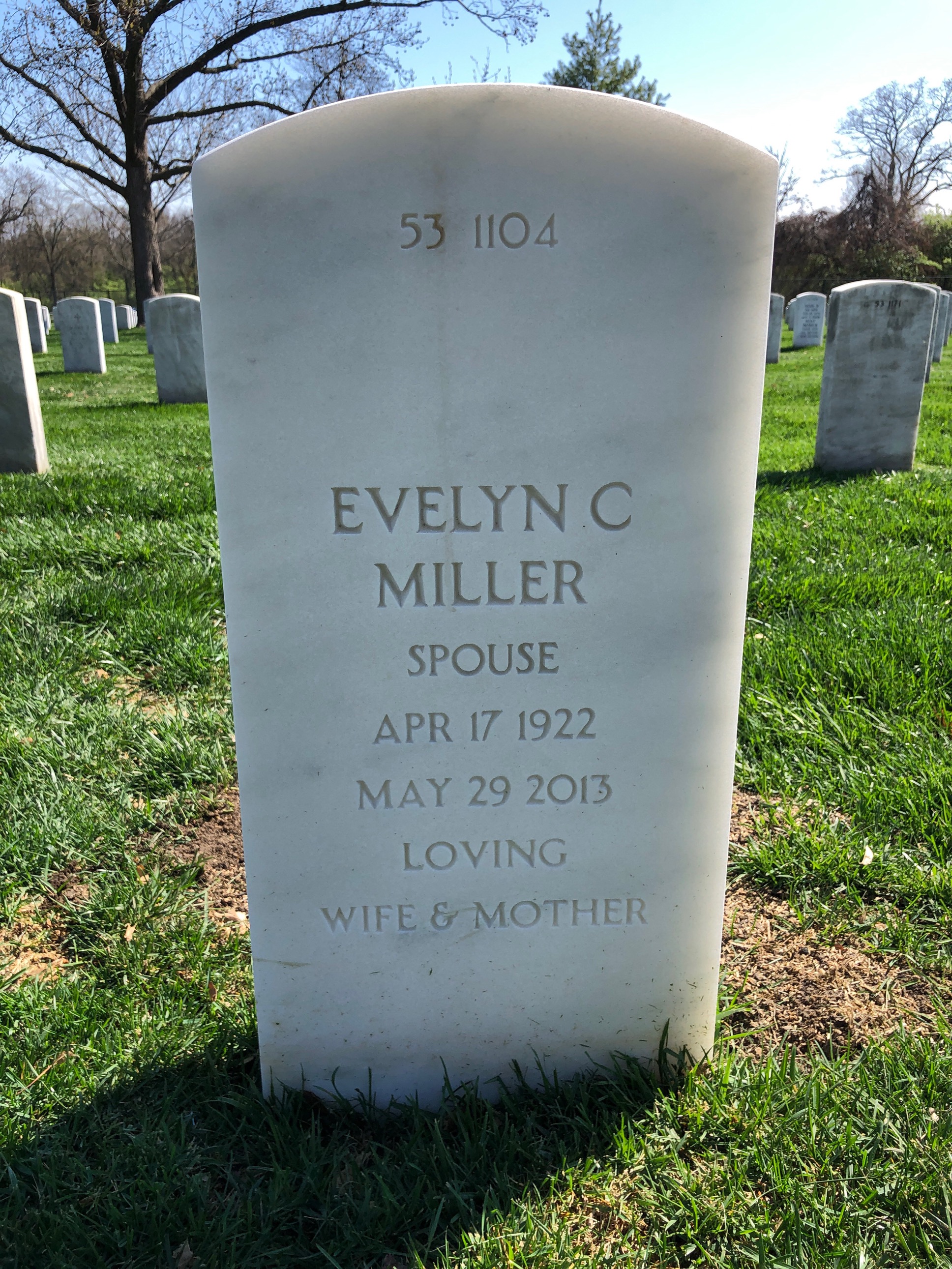 Back of headstone — Ross Mendell