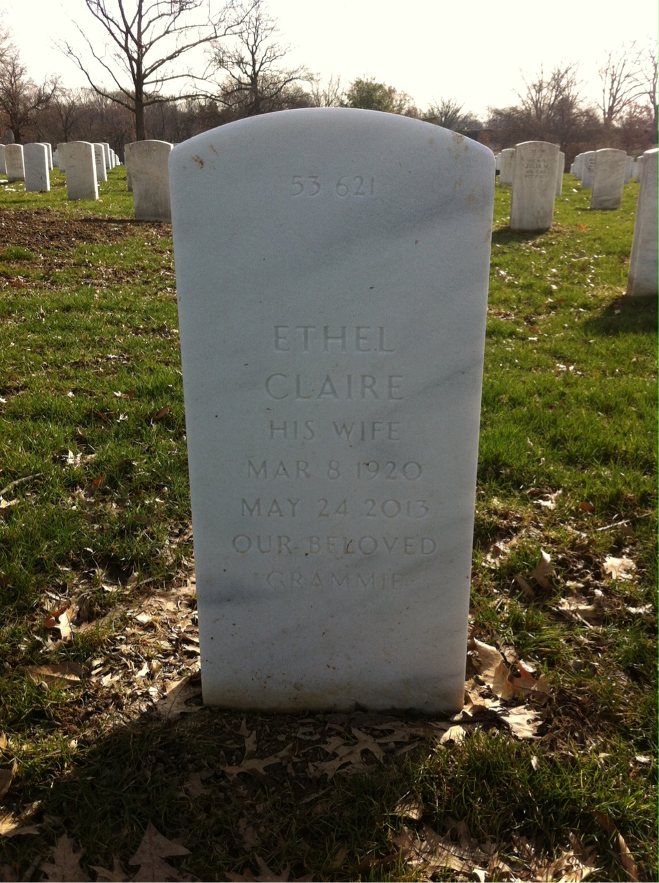 Back of headstone — William Miller