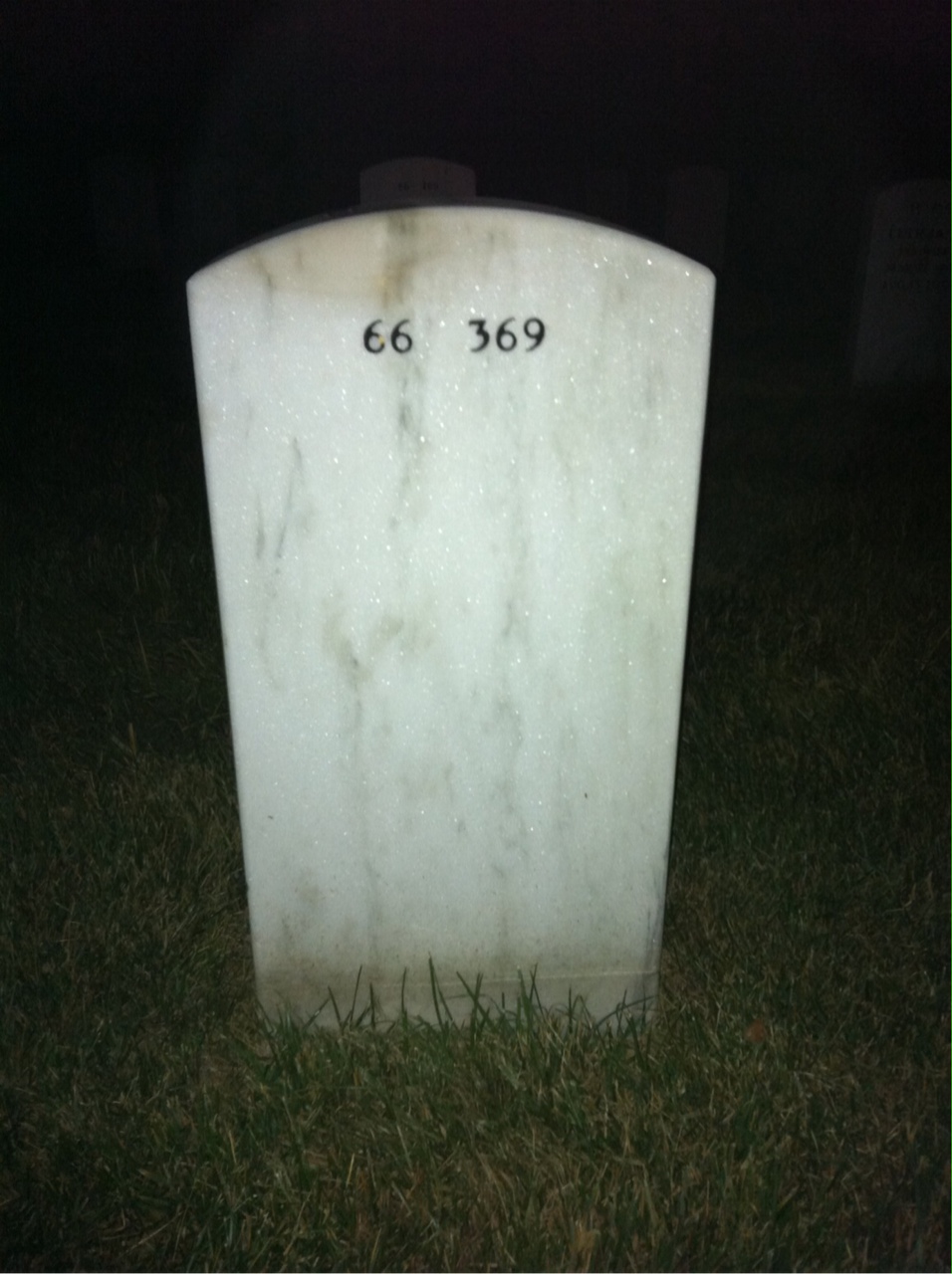 Back of headstone — Howard Williams
