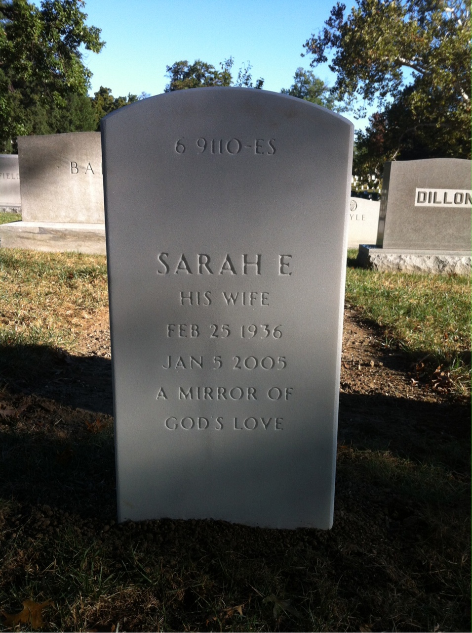 Back of headstone — Russell Silverthorn