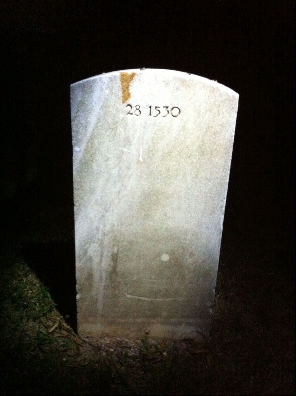 Back of headstone — Ronald Mckemie