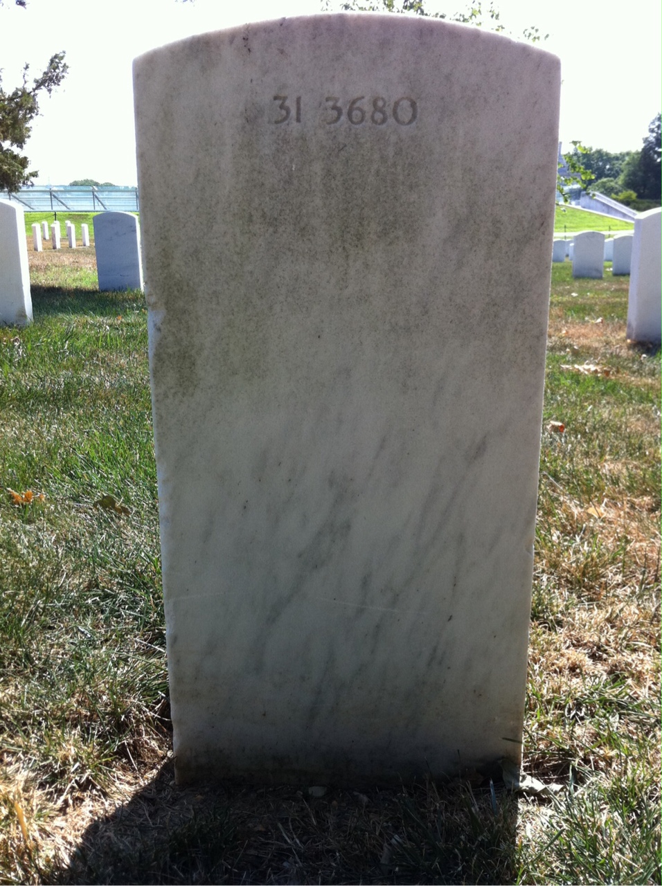 Back of headstone — Kate Milam